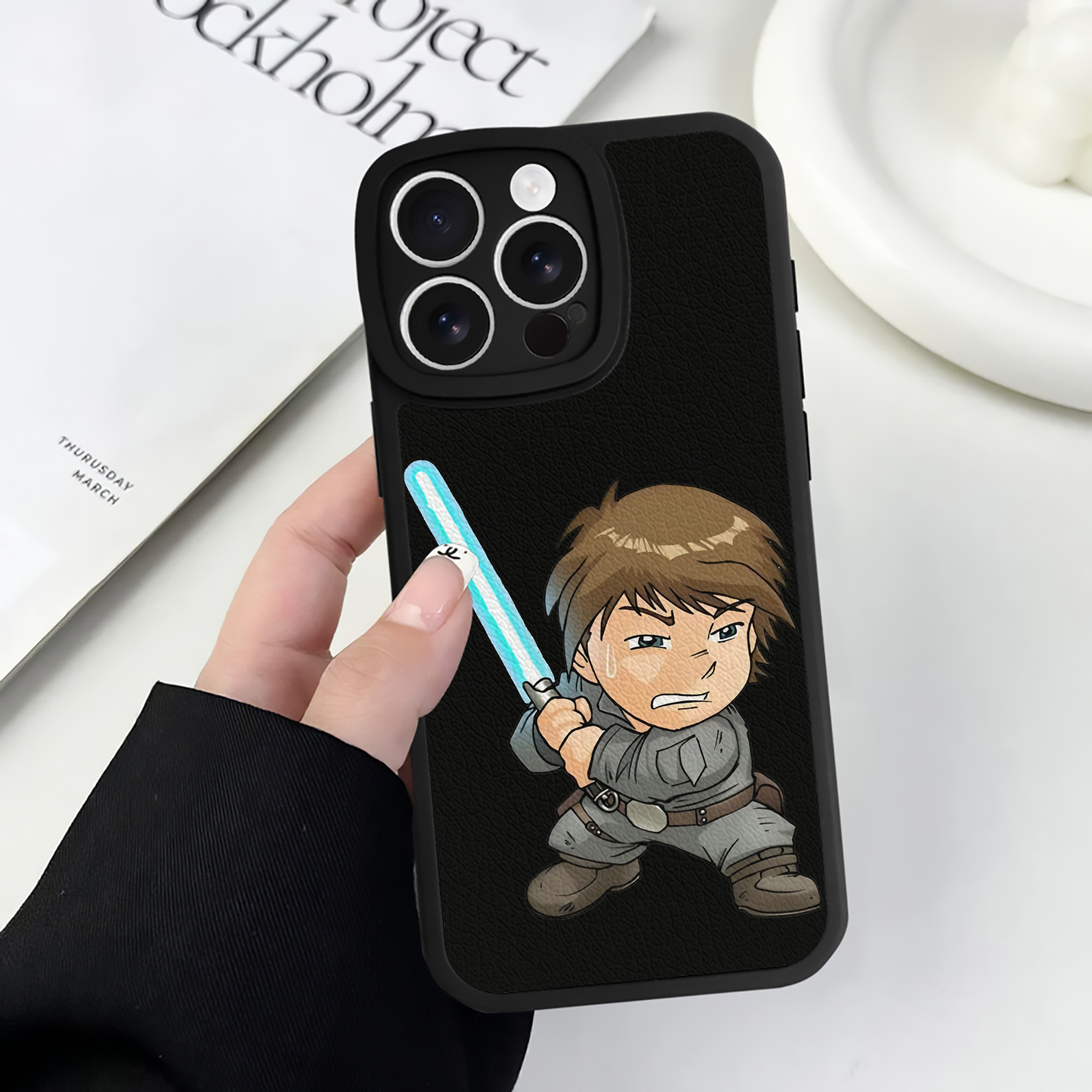 （画像用） スター・ウォーズ Star Wars 【iPhone 16シリーズ対応】シリコンスマホケース（レザー調） 材質：シリコン